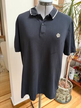 Ted Baker CAMDN Magnolia Floral Patch Polo Shirt Black Size 4 (L)